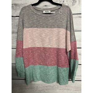 Hayden Los Angeles Women's Color Block Sweater Top